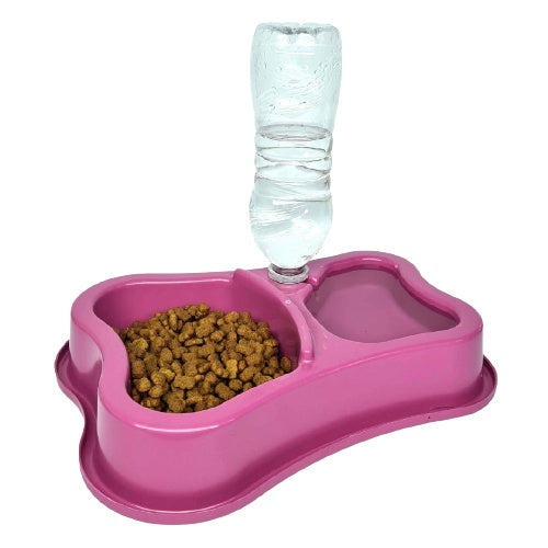 Comedouro Duplo Anti Formiga, Pet Bebedouro automático com suporte para Garrafa - Para cachorro, gato, coelho