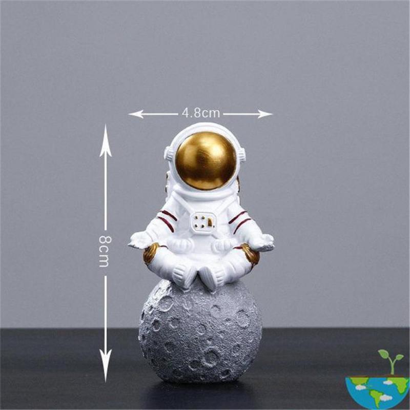 Resina Astronauta, Estátua para Quarto e Escritório, Spaceman, Miniatura Figurines, Acessórios de Decoração, Presentes