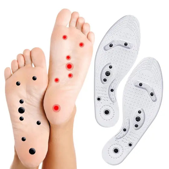 Palmilha de Silicone Magnética, Gel Ajustável, Massagem, Acupuntura, Reflexologia, Circulação - Palmilhas Tenis - NIBUS