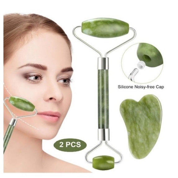 Rolo Pedra de Jade, Placa Gua Sha, Massagem Facial Anti Ruga, Anti-idade.