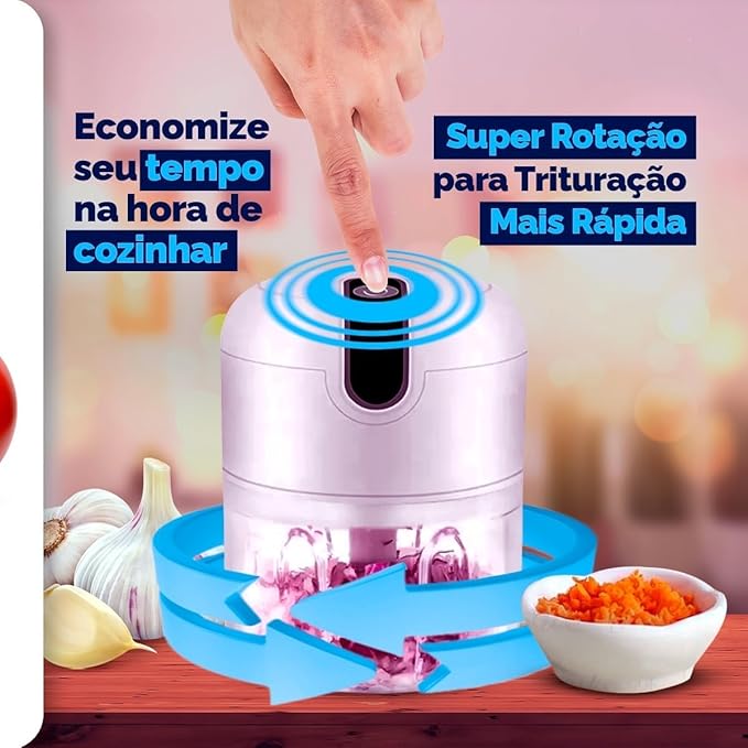 Mini Processador Elétrico de Alimentos Portátil