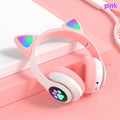 Fone de ouvido CUTE CAT com bluetooth, Sem fio, Estéreo, Dobrável, Microfone, Para meninas, P47M