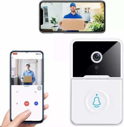 Campainha Inteligente Com Câmera, Recarregável, Acompanhamento pelo Celular.