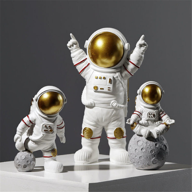 Resina Astronauta, Estátua para Quarto e Escritório, Spaceman, Miniatura Figurines, Acessórios de Decoração, Presentes