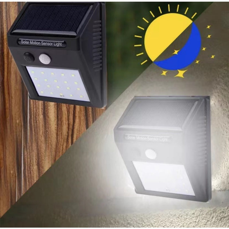 Luminária Com Placa Solar, Led, Com Sensor De Presença Automático 20led