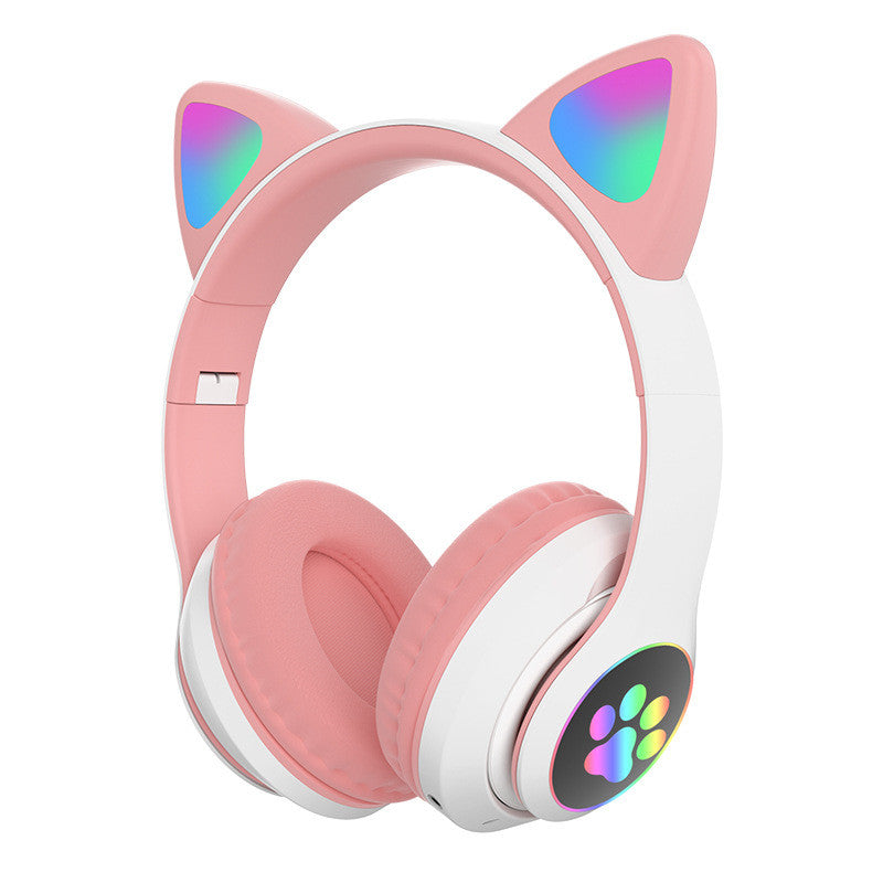 Fone de ouvido CUTE CAT com bluetooth, Sem fio, Estéreo, Dobrável, Microfone, Para meninas, P47M