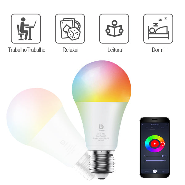 Lâmpada inteligente em LED, Alexa, Multicolorida, 15w