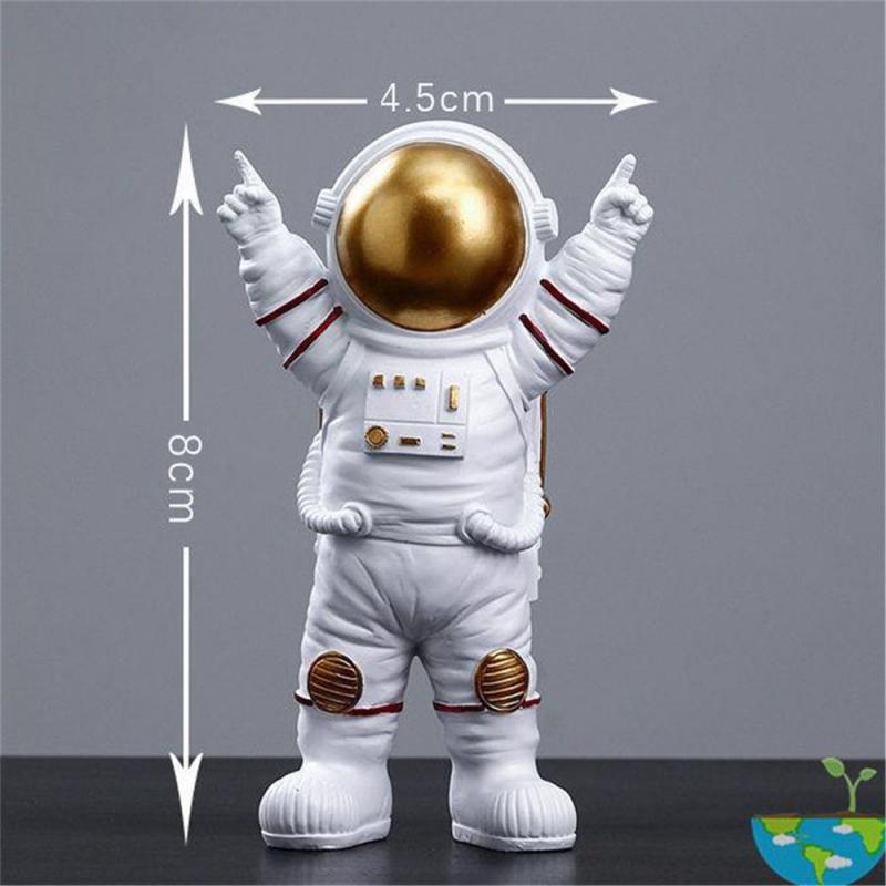 Resina Astronauta, Estátua para Quarto e Escritório, Spaceman, Miniatura Figurines, Acessórios de Decoração, Presentes