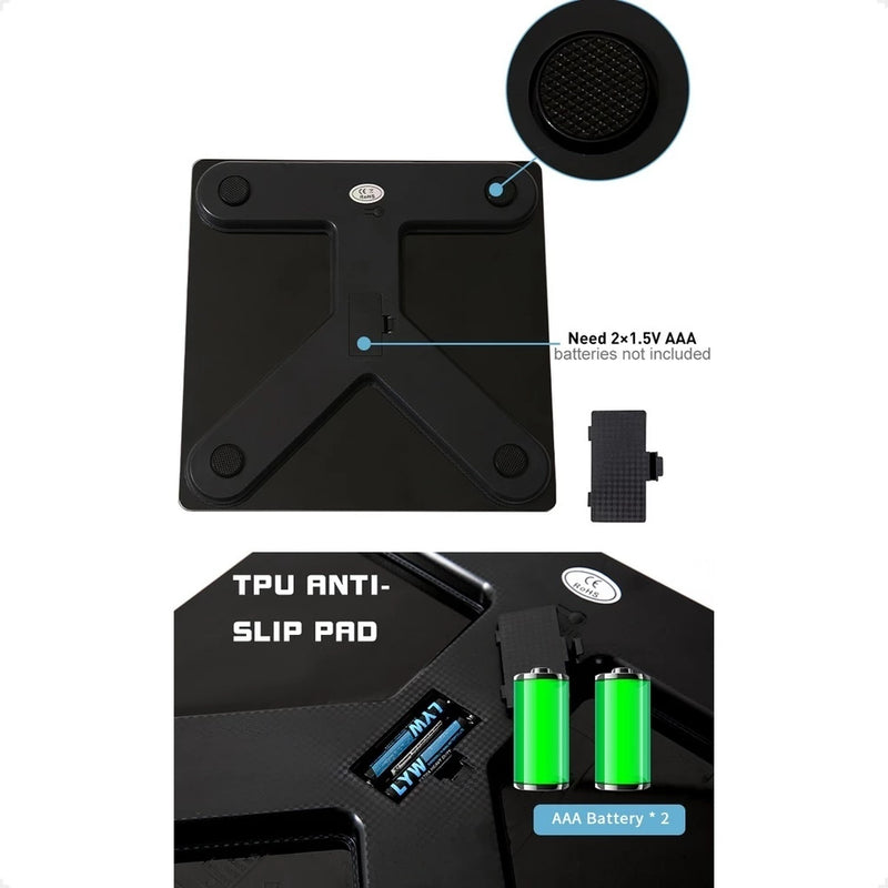 Balança Digital Corporal de Bioimpedância, Bluetooth, Até 180kg, Resultado Pelo Celular