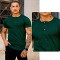 Camiseta Masculina Henley - Gola Padre c/ 3 Botões