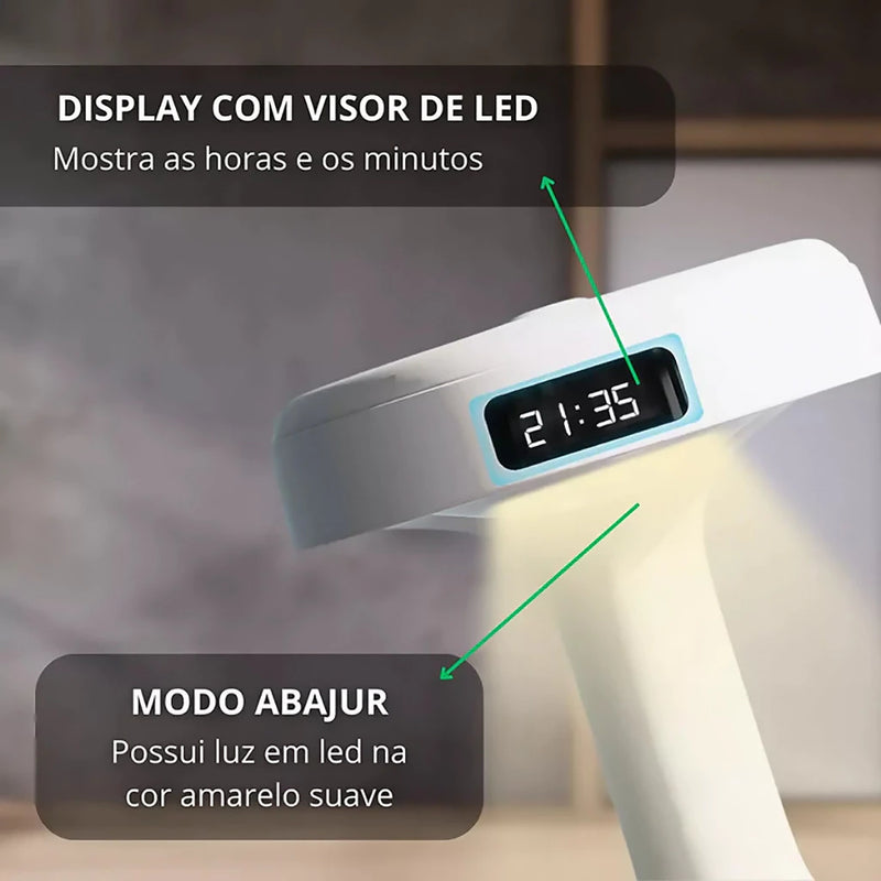 Umidificador de Ar, Difusor Anti Gravidade, Gotas de Água que Sobem, Relógio Digital, Luz em Led, Bivolt 110/220v